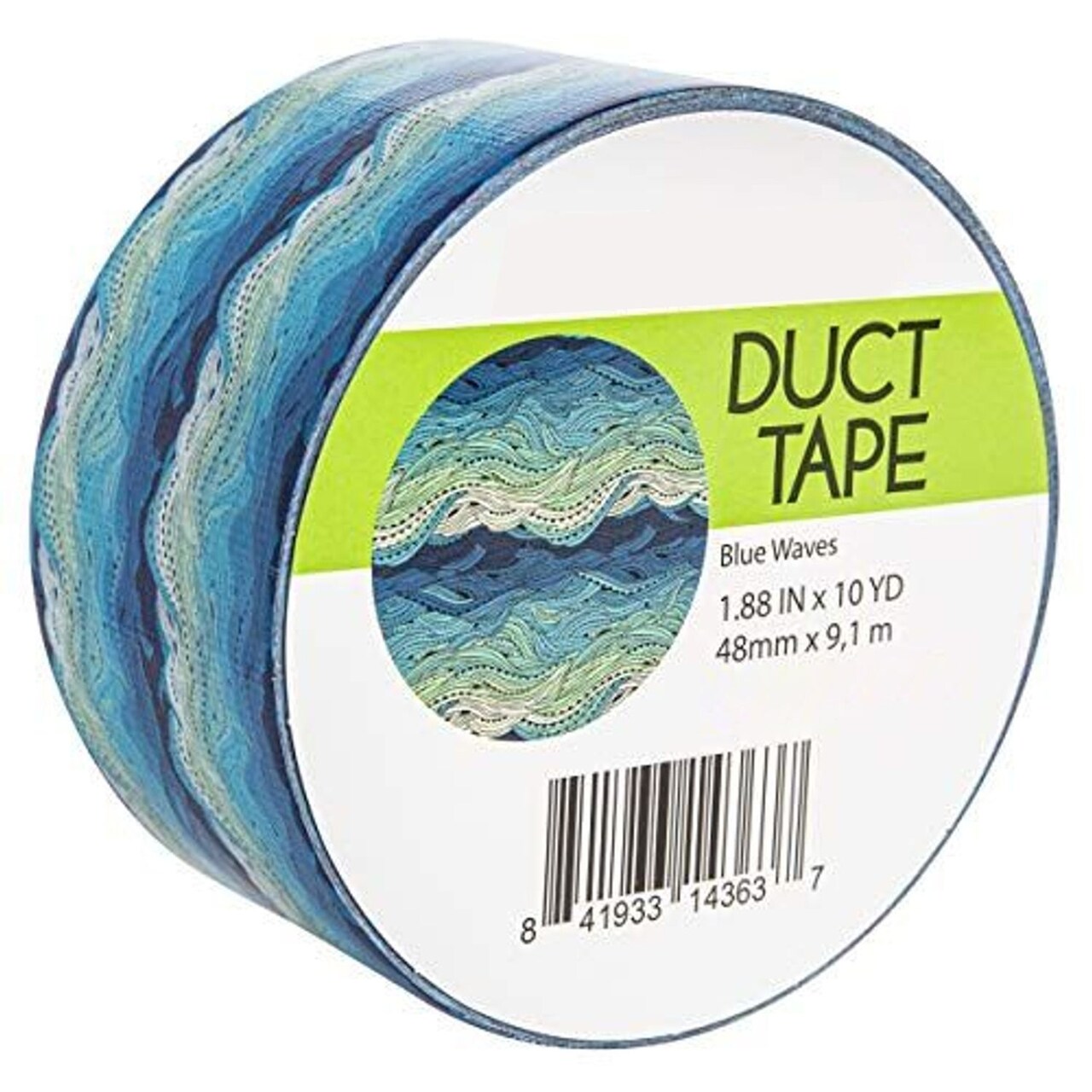 Simply Genius Pattern Duct Tape Heavy Duty, 1.88 In x 10 Yards - Blue Waves, Colorful Duct Tape with Printed Designs for Crafts, DIY, and Home Use